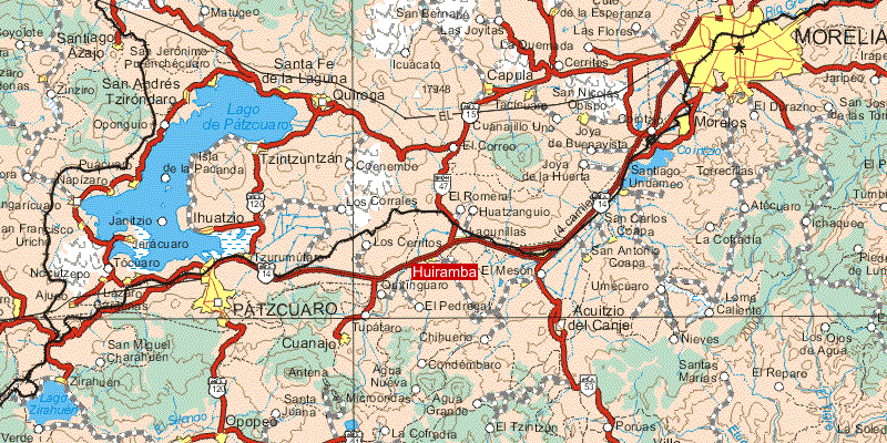 Mapa - Para llegar a Huiramba.