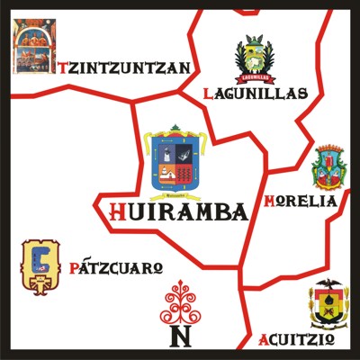 Mapa - Huiramba y Municipios Colindantes.